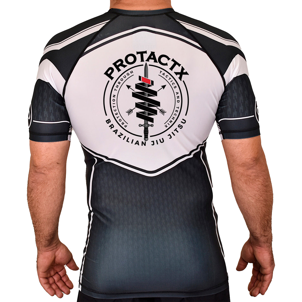 Protactx BJJ Academy Rash Guards Black/White #8219 A