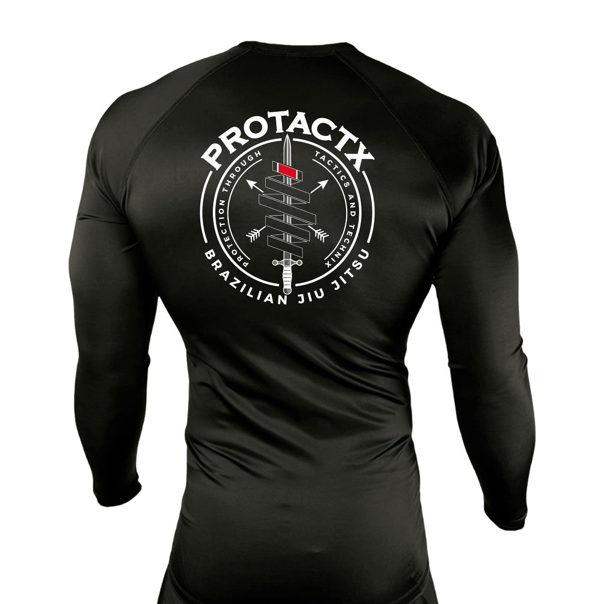 Protactx BJJ All Black Rash Guards Long Sleeves #8219 A
