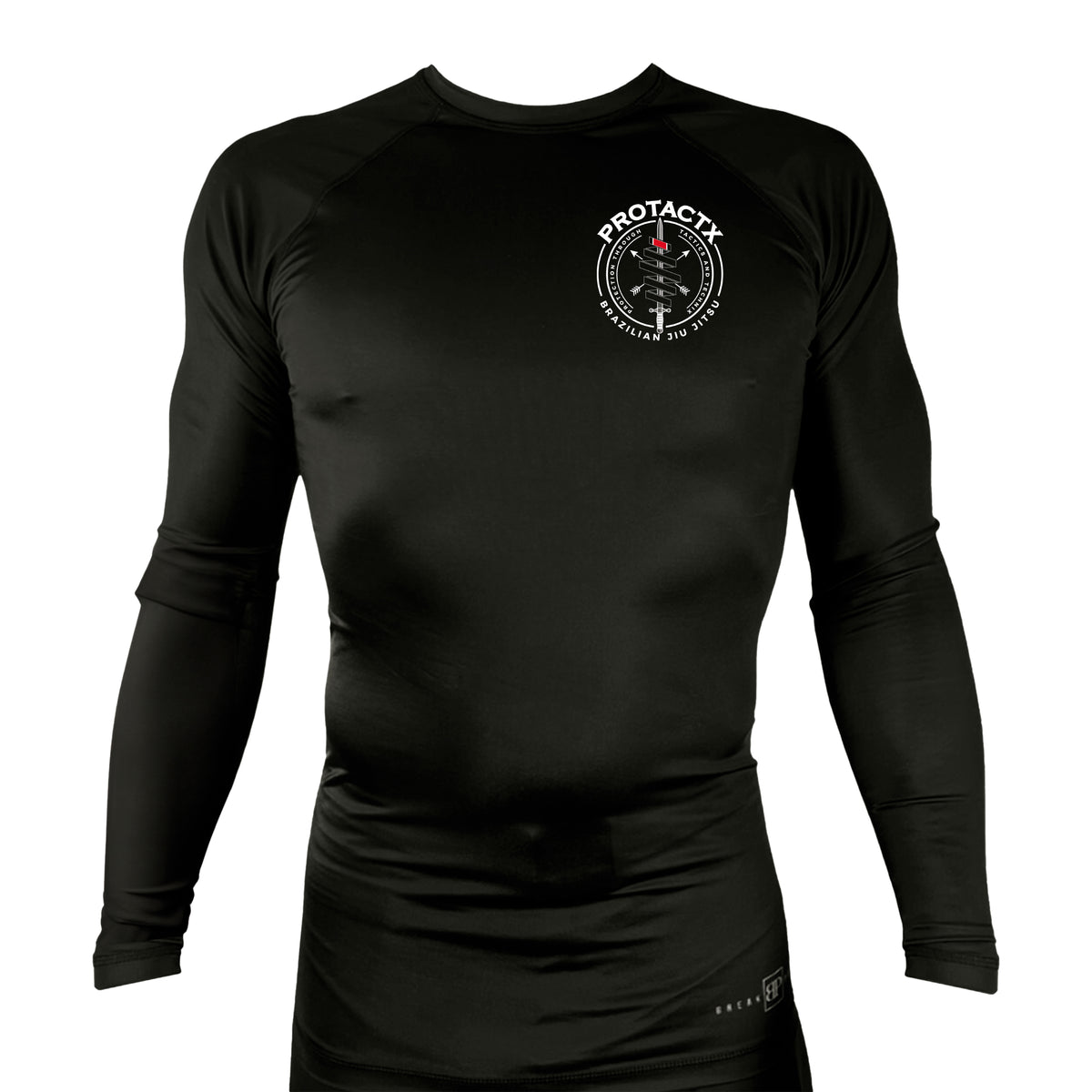 Protactx BJJ All Black Rash Guards Long Sleeves #8219 A