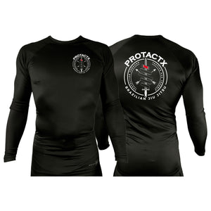 Protactx BJJ All Black Rash Guards Long Sleeves #8219 A