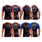 Protactx BJJ All Black Ranked Short Sleeve Rash Guards #8219 A