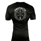 Protactx BJJ All Black Rash Guards Short Sleeves #8219 A