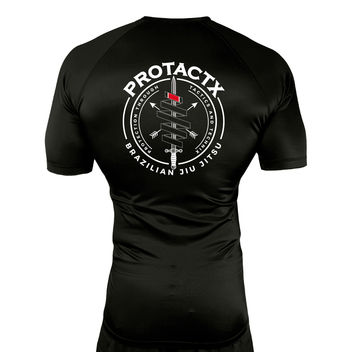 Protactx BJJ All Black Rash Guards Short Sleeves #8219 A