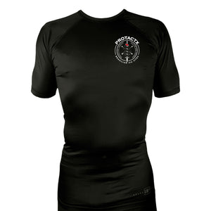 Protactx BJJ All Black Rash Guards Short Sleeves #8219 A