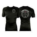 Protactx BJJ All Black Rash Guards Short Sleeves #8219 A