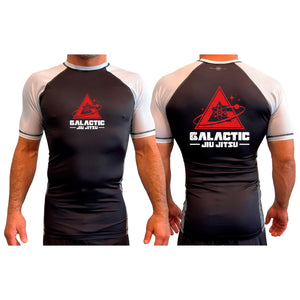 Galactic Jiu Jitsu All Black Ranked Short Sleeve Rash Guards #8220 A