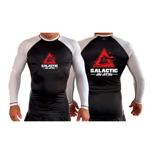 Galactic Jiu Jitsu All Black Ranked Long Sleeve Rash Guards #8220 A