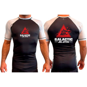Galactic Jiu Jitsu All Black Ranked Short Sleeve Rash Guards #8220 A