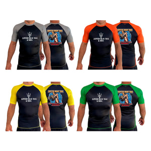 Galactic Jiu Jitsu All Black Ranked Short Sleeve Rash Guards #8220 B