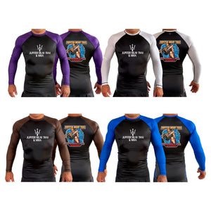 Galactic Jiu Jitsu All Black Ranked Long Sleeve Rash Guards #8220 B