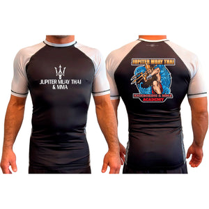 Galactic Jiu Jitsu All Black Ranked Short Sleeve Rash Guards #8220 B