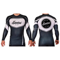 Santos Brazilian Jiu-Jitsu Academy Rash Guards Black/White #8221 A