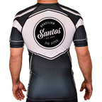 Santos Brazilian Jiu-Jitsu Academy Rash Guards Black/White #8221 A