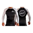 Santos Brazilian Jiu-Jitsu All Black Ranked Long Sleeve Rash Guards #8221 A