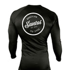 Santos Brazilian Jiu-Jitsu All Black Rash Guards Long Sleeves #8221 A