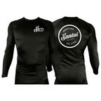 Santos Brazilian Jiu-Jitsu All Black Rash Guards Long Sleeves #8221 A