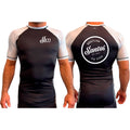 Santos Brazilian Jiu-Jitsu All Black Ranked Short Sleeve Rash Guards #8221 A