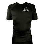 Santos Brazilian Jiu-Jitsu All Black Rash Guards Short Sleeves #8221 A