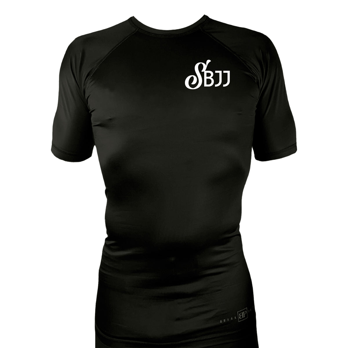 Santos Brazilian Jiu-Jitsu All Black Rash Guards Short Sleeves #8221 A