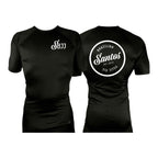 Santos Brazilian Jiu-Jitsu All Black Rash Guards Short Sleeves #8221 A