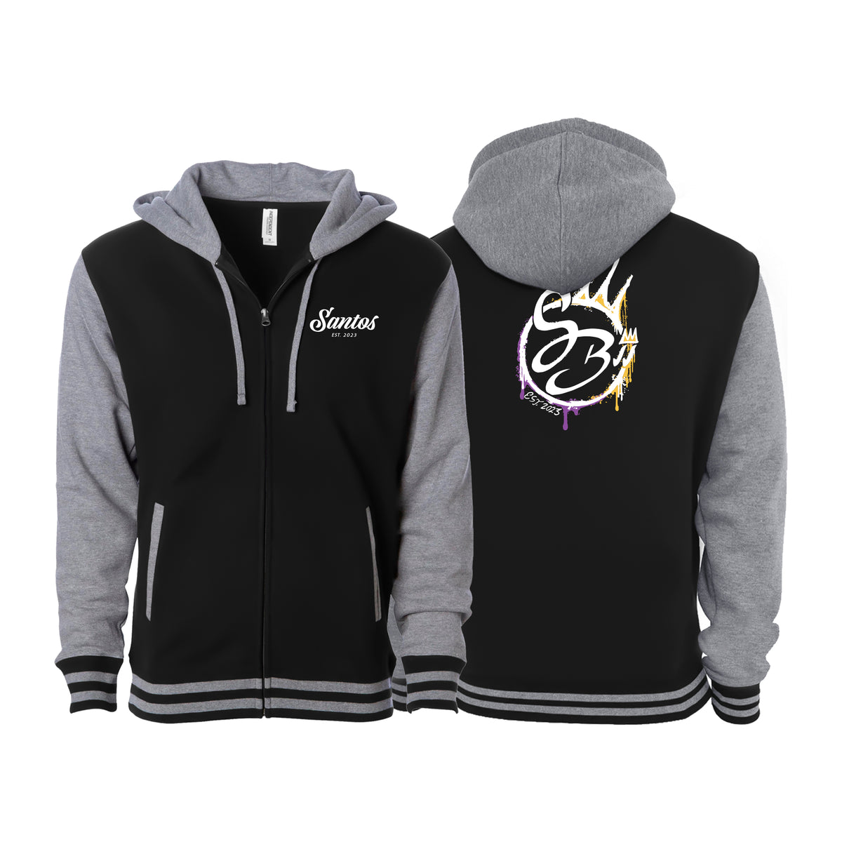Santos Brazilian Jiu-Jitsu Varsity Zip-Up Hoodies #8221 B