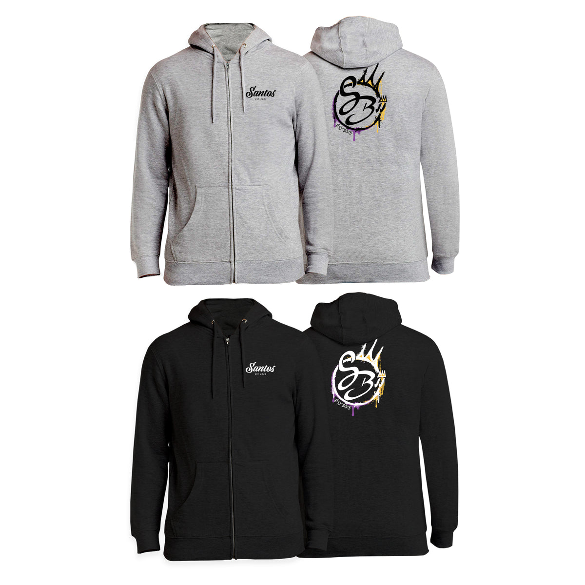 Santos Brazilian Jiu-Jitsu Zip-Up Hoodies #8221 B