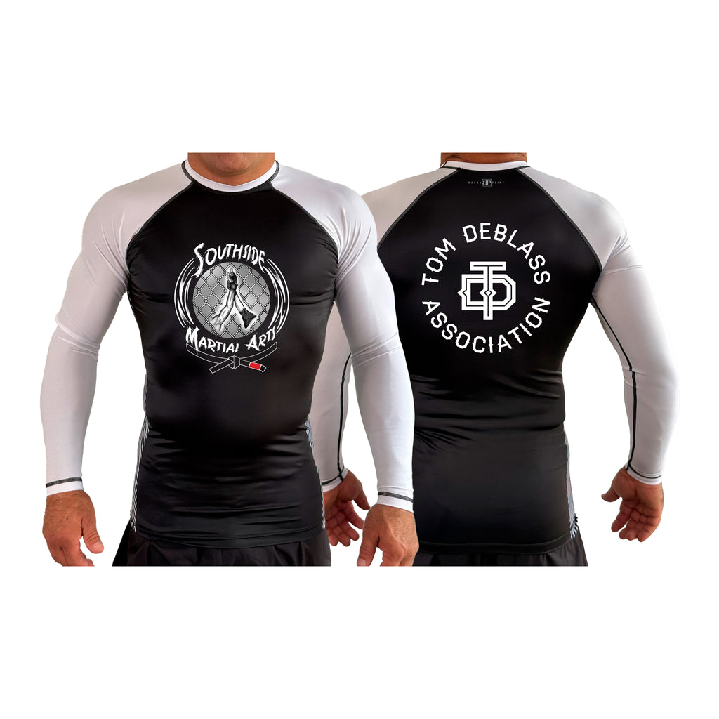 Southside Martial Arts All Black Ranked Long Sleeve Rash Guards #8222 A