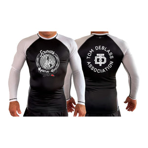 Southside Martial Arts All Black Ranked Long Sleeve Rash Guards #8222 A