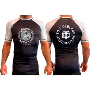 Southside Martial Arts All Black Ranked Short Sleeve Rash Guards #8222 A