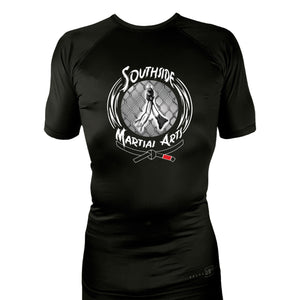 Southside Martial Arts All Black Rash Guards Short Sleeves #8222 A