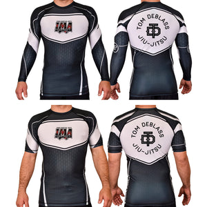 Iowa MA Academy Rash Guards Black/White #8223 A