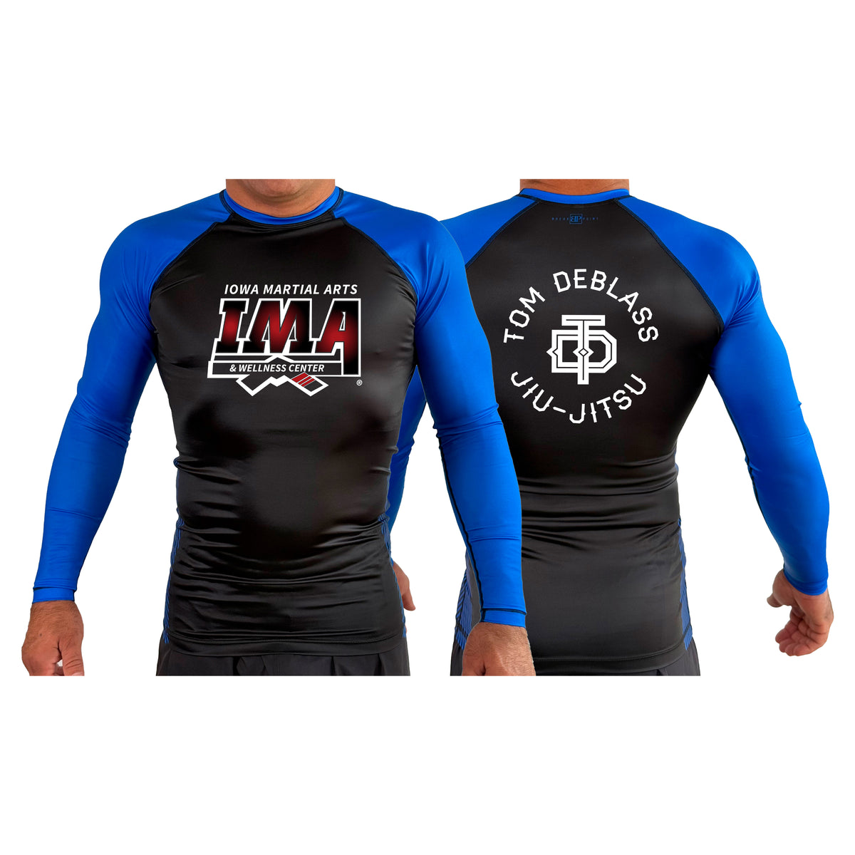 Iowa MA All Black Ranked Long Sleeve Rash Guards #8223 A