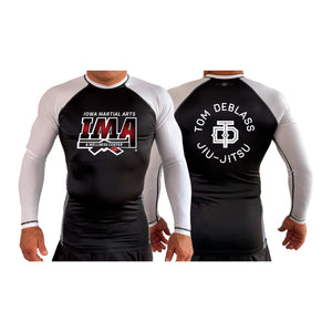 Iowa MA All Black Ranked Long Sleeve Rash Guards #8223 A