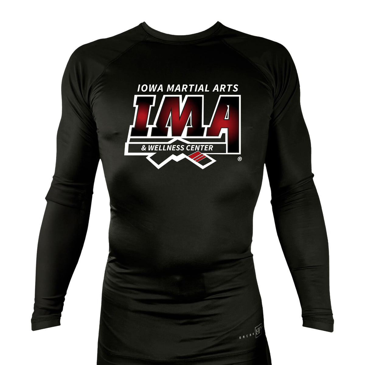 Iowa MA All Black Rash Guards Long Sleeves #8223 A