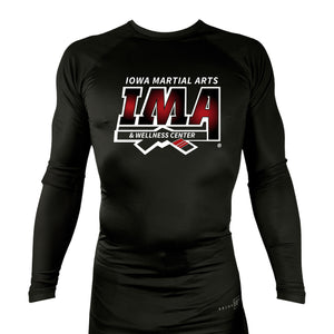 Iowa MA All Black Rash Guards Long Sleeves #8223 A