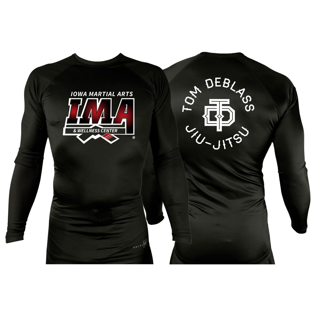 Iowa MA All Black Rash Guards Long Sleeves #8223 A