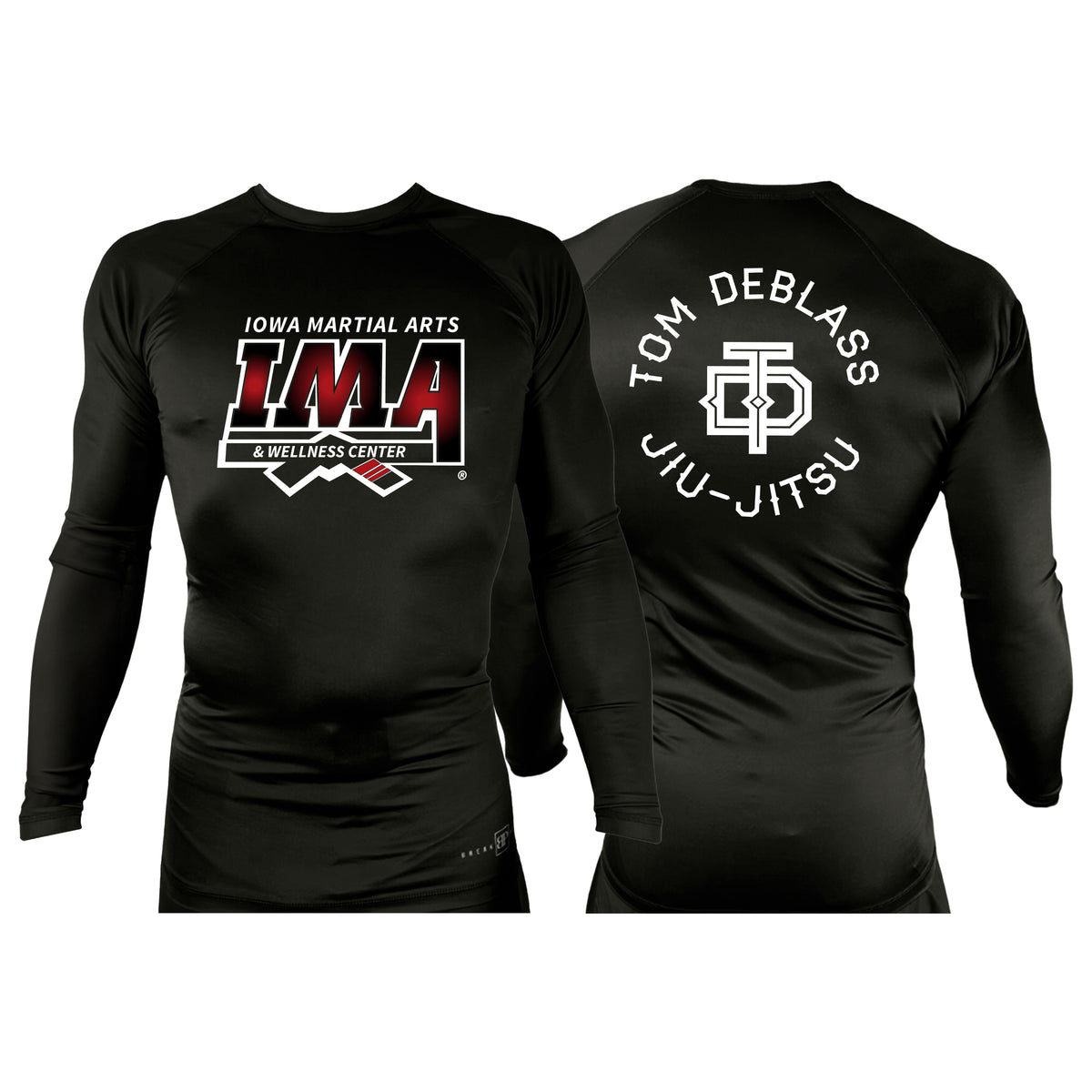 Iowa MA All Black Rash Guards Long Sleeves #8223 A