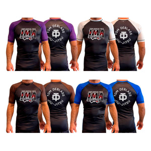 Iowa MA All Black Ranked Short Sleeve Rash Guards #8223 A