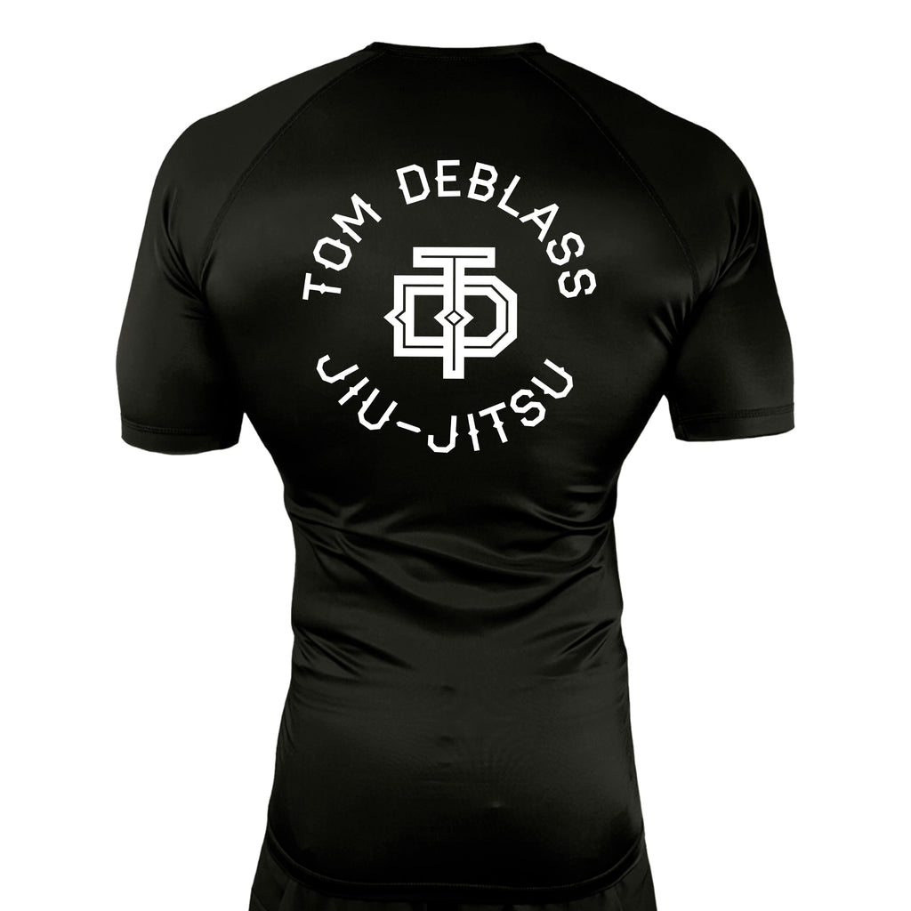 Iowa MA All Black Rash Guards Short Sleeves #8223 A