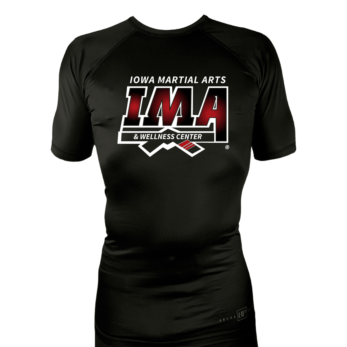 Iowa MA All Black Rash Guards Short Sleeves #8223 A