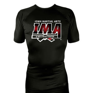 Iowa MA All Black Rash Guards Short Sleeves #8223 A