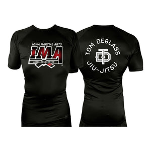 Iowa MA All Black Rash Guards Short Sleeves #8223 A
