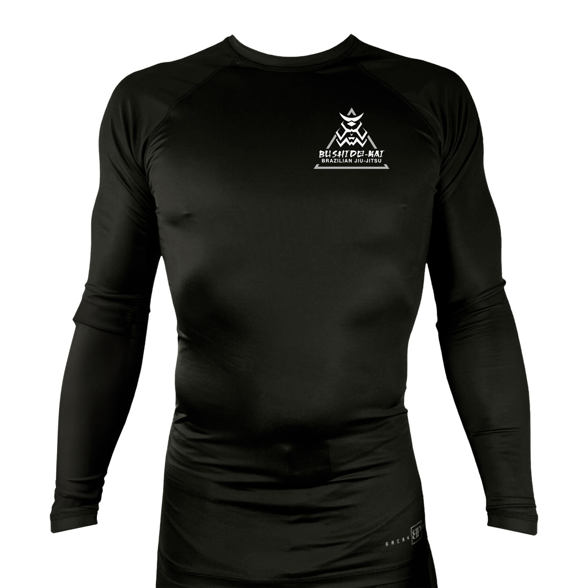 Bushido-Kai Brazilian Jiu-Jitsu All Black Rash Guards Long Sleeves #8224 A