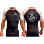 Bushido-Kai Brazilian Jiu-Jitsu All Black Ranked Short Sleeve Rash Guards #8224 A