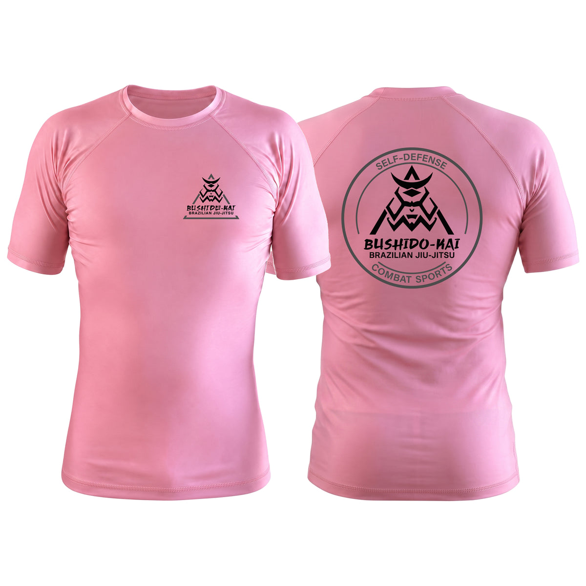 Bushido-Kai Brazilian Jiu-Jitsu Pink Rash Guards Short Sleeve #8224 A