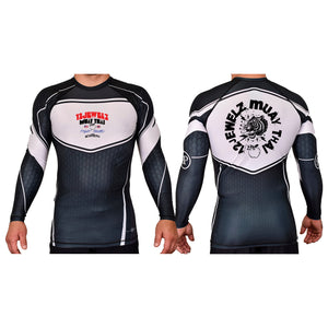 12 Jewelz Muay Thai Academy Rash Guards Black/White #8225 A