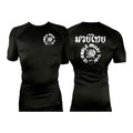 12 Jewelz Muay Thai All Black Rash Guards Short Sleeves #8225 D