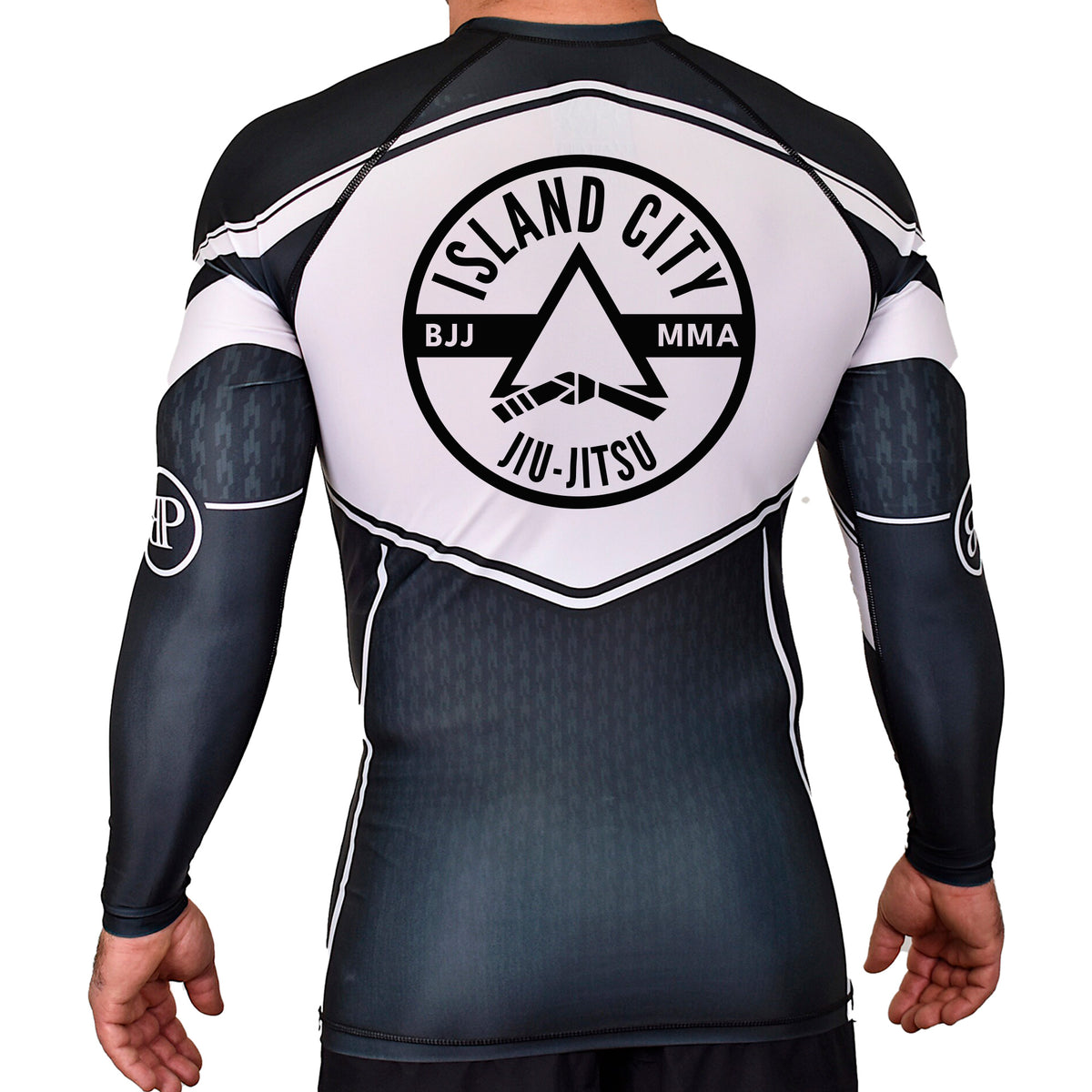 Island City Jiu Jitsu Academy Rash Guards Black/White #8226 A