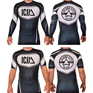 Island City Jiu Jitsu Academy Rash Guards Black/White #8226 A