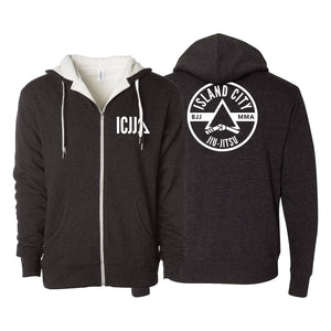 Island City Jiu Jitsu Sherpa Lined Zip-Up Hoodie #8226 A